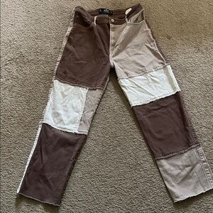 Hollister Brown and Tan Jeans
